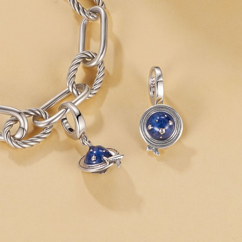 Ciondolo con ciondolo "Viaggio in tutto il mondo" in argento sterling, SCC3030_voghion.com