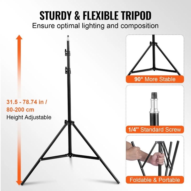 In Softbox Kit Lighting 28 LED Adjustable 5500K X Bulbs 30W In 20 Stand_voghion.com