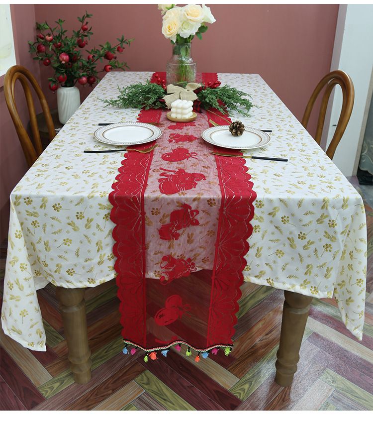 Eleganter schwarzer Tischläufer aus Spitze – Abdeckung für Couchtisch, Fernsehtisch und Frisiertisch (Hochzeits-/Heimdekor)_voghion.com