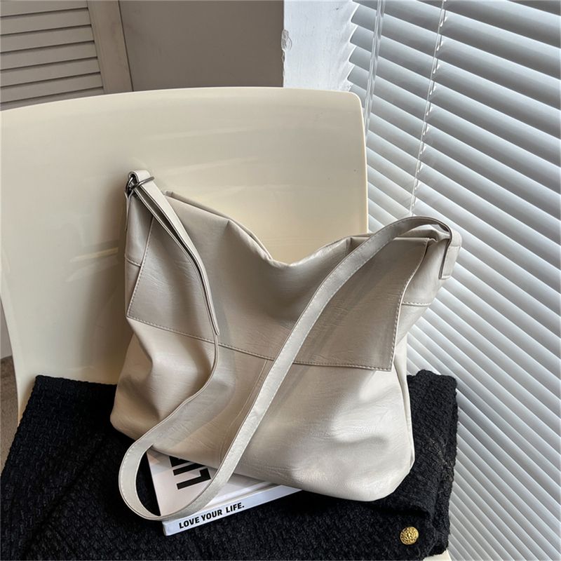 Borsa a tracolla da donna, casual, semplice, in morbida pelle, grande capacità_voghion.com