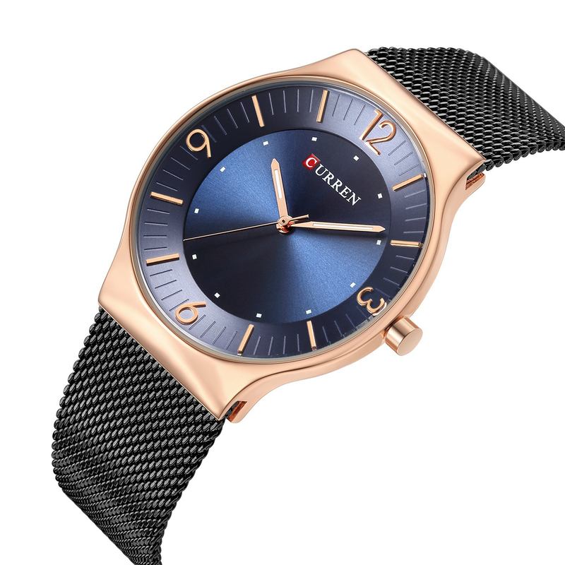 Curren/Karren 8304 Orologio da uomo casual business con cinturino in maglia di acciaio al quarzo impermeabile_voghion.com