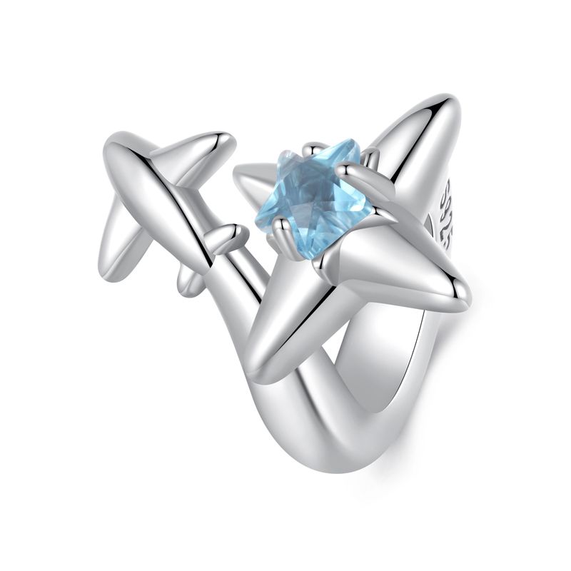 Uçak Yıldız Patlaması Charm Sterling Gümüş Charm,SCC2947_voghion.com