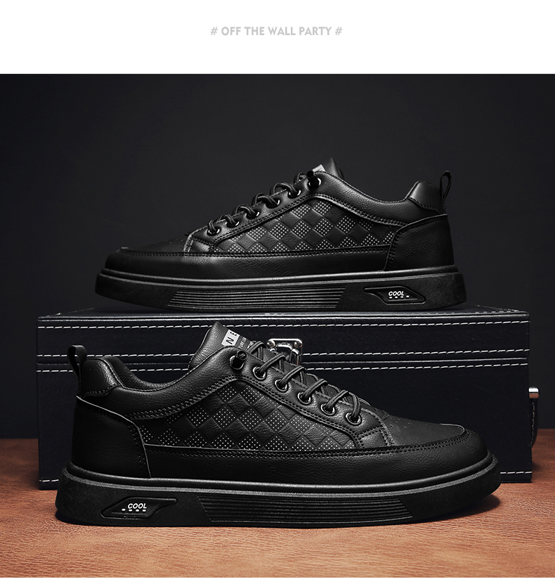 Herren Arbeitsschuhe Spezielle wasserdichte Anti-Rutsch-Brettschuhe für die Arbeit in der Küche Schwarze Freizeitschuhe aus Leder_voghion.com