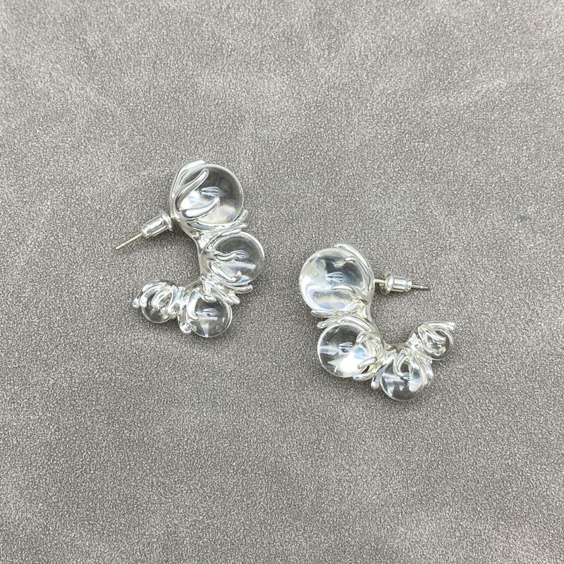 Orecchini versatili di alta qualità di nuova nicchia femminile minimalista personalizzati con perline trasparenti geometriche 2024 per le donne_voghion.com