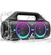 80w(Peak)Portable Wireless Speaker With Lights,Stereo Loud Sound,IP67 Waterproof,Deep Bass Outdoor Bluetooth-5.0 ,For Home Party Beach Camping Gifts_voghion.com