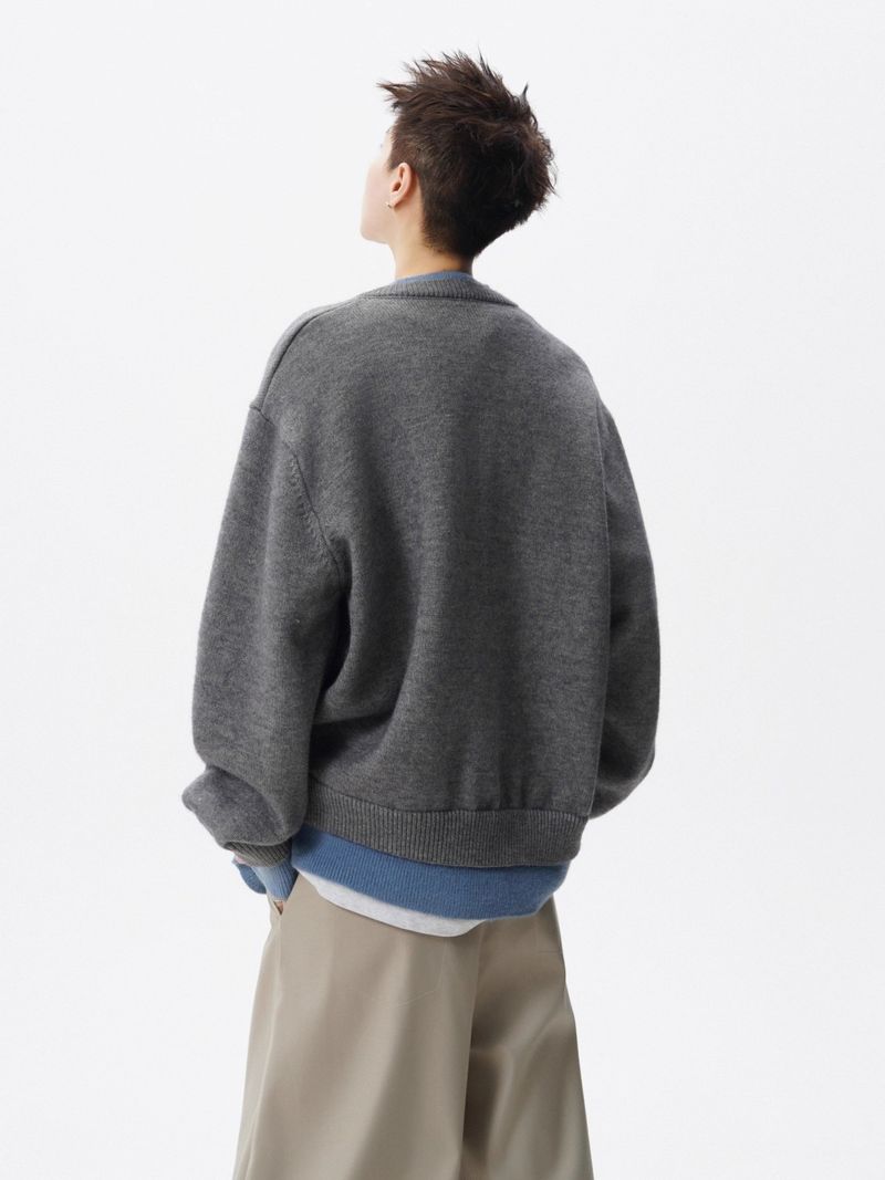 Two-Piece Cardigan Knitted Sweater Men's Jacket Outerwear Autumn Winter New British Business Trend_voghion.com