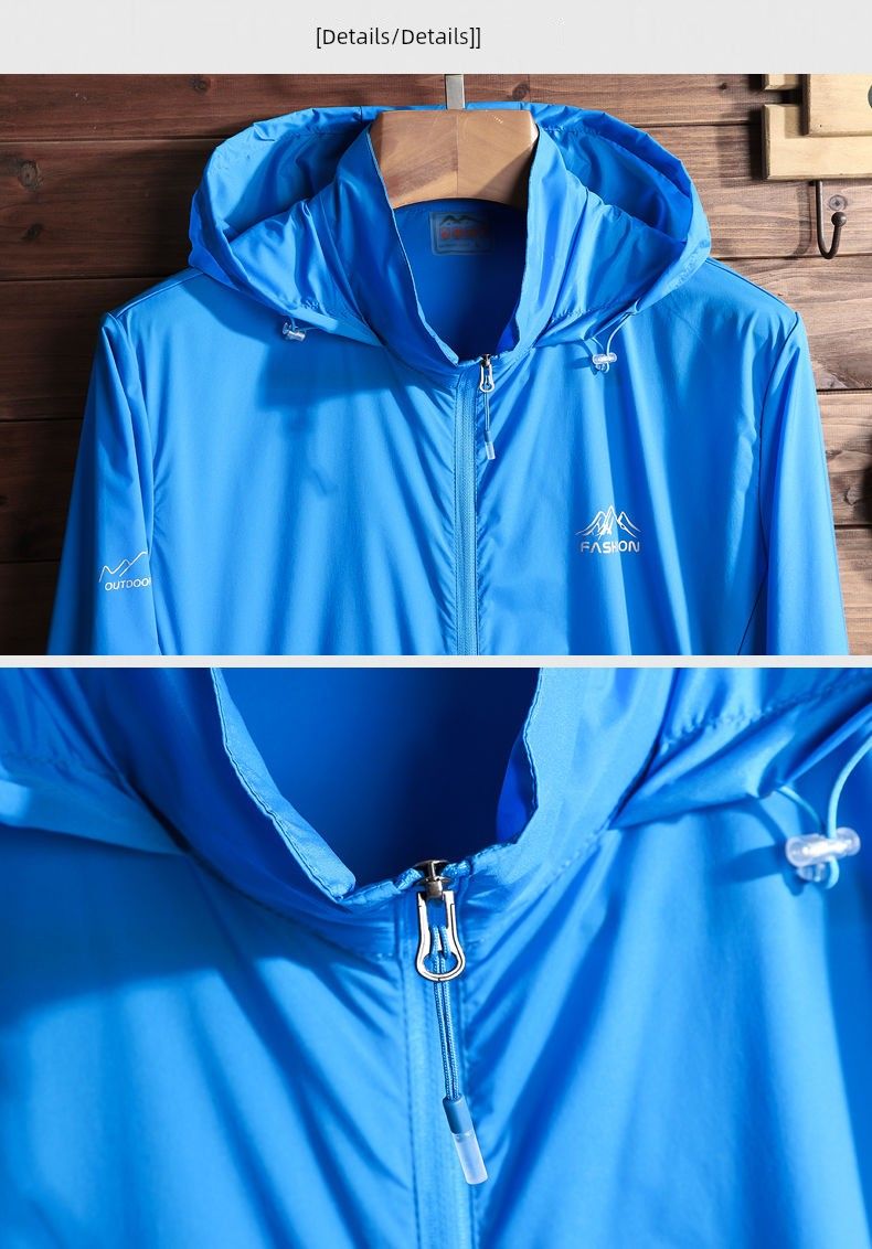 Jpdun Summer Ultra-Thin Breathable Raincoat Sun-Protective Clothing_voghion.com