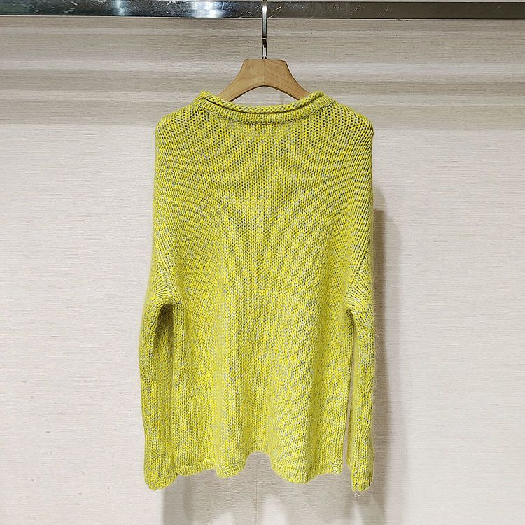 ragazza 1 pezzo ordine minimo 2025 autunno abbigliamento donna XRJ5M09C girocollo stile pigro maglione lavorato a maglia a maniche lunghe_voghion.com