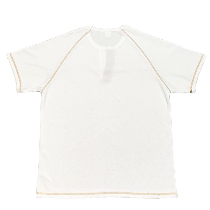 Large round neck buckle men's summer solid oversized waffle casual Henry T_voghion.com