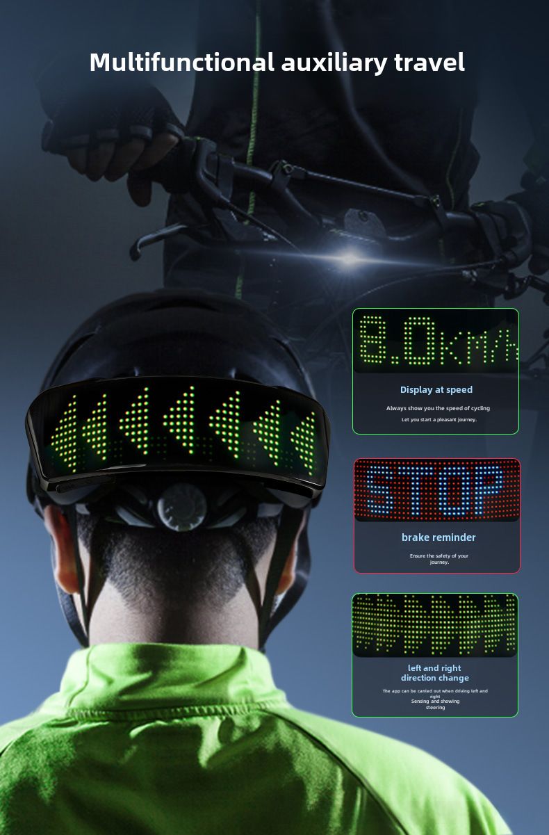 Neu Motorrad licht helm bildschirm Fahrrad motorrad benutzerdefinierte bearbeitung Bluetooth reiten LED volle farbe_voghion.com