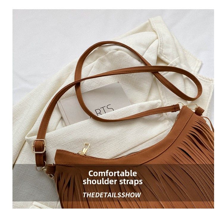 Tassel Large Capacity Bag Women's Shoulder Bag Messenger Bag_voghion.com