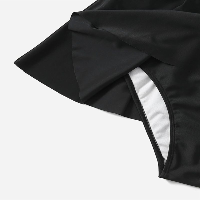 Maillot de bain de grande taille pour femme, couleur unie, style européen et américain, avec jupe de plage, anti-exposition_voghion.com