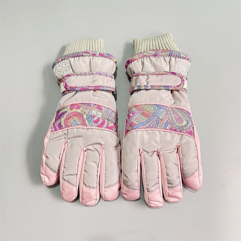 Gants de ski femme en hiver, en coton et velours, épaissis pour plus de chaleur, coupe-vent, imperméables, antidérapants, tactiles_voghion.com