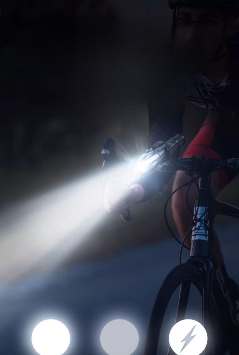 LED-Fahrrad-Nachtfahrt-Front-Taschenlampe, superhell, starkes Licht, wiederaufladbar, für den Außenbereich, Dual-Purpose-Fahrradausrüstung_voghion.com