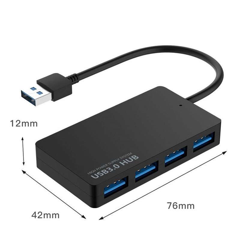 4-portar USB-adapterkabel Höghastighets USB-dockningsstation Multi-Interface HUB Converter, Färg: Svart Typ-C_voghion.com