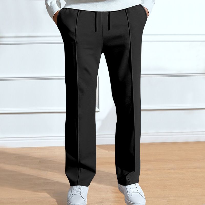 Îmbrăcăminte pentru bărbați, pantaloni sport casual pentru bărbați, talie înaltă, cu cordon, mărime mare, culoare solidă_voghion.com