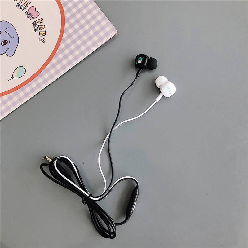 Hörlurar med mikrofon, universal in-ear-söt tecknad film med trådbunden bas, förvaringslåda för hörlurar_voghion.com