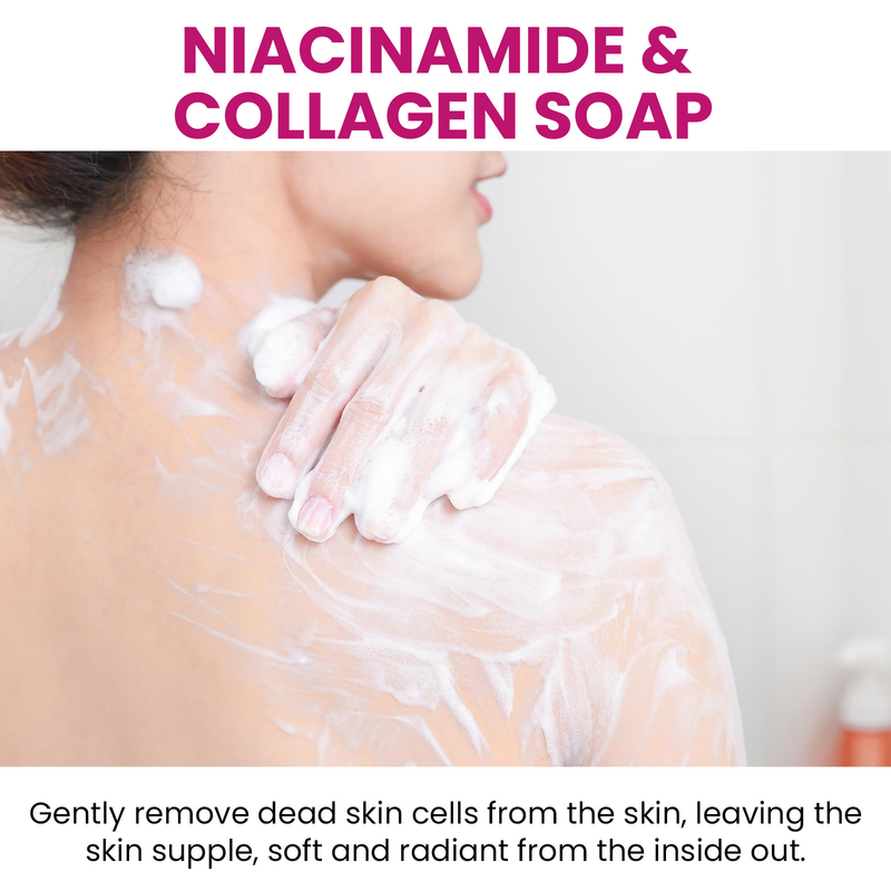 Whitening Soap Dark Spot Corrector Underarm Face Body Cleansing Bleaching Moisturizing Brighten Collagen Soap with Niacinamide_voghion.com