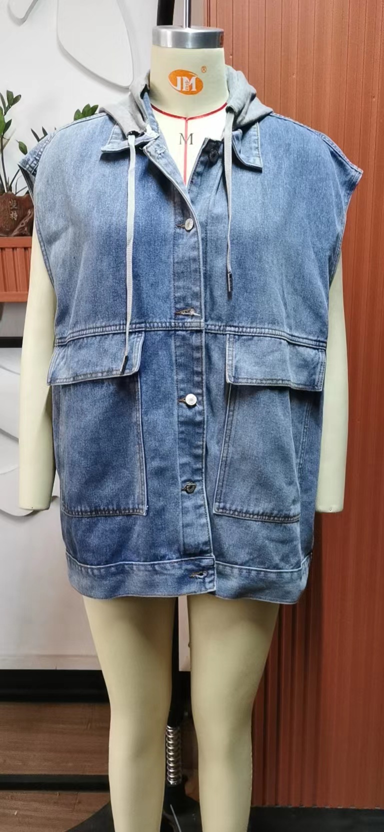 gilet in denim canotta spalla gilet senza maniche in denim di tendenza della moda femminile_voghion.com