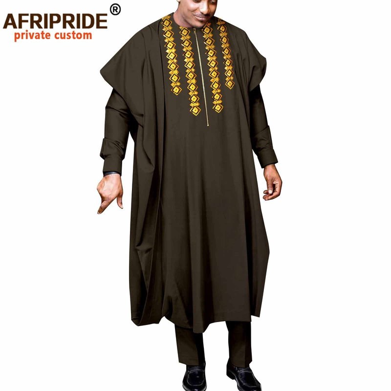 Männerkleeder Afrikanesch ethnesch eenfaarweg Kotteng Männer Casual Jackett + Hosen + Mantel_voghion.com