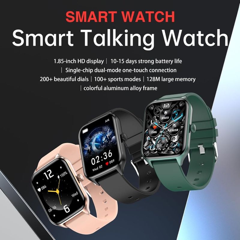 Smart Watch For Men Women Answer Make Calls 1.85 Fitness Tacker With Heart Rate Pedometer Calories Sleep Monitor 100+ Sport Mod_voghion.com
