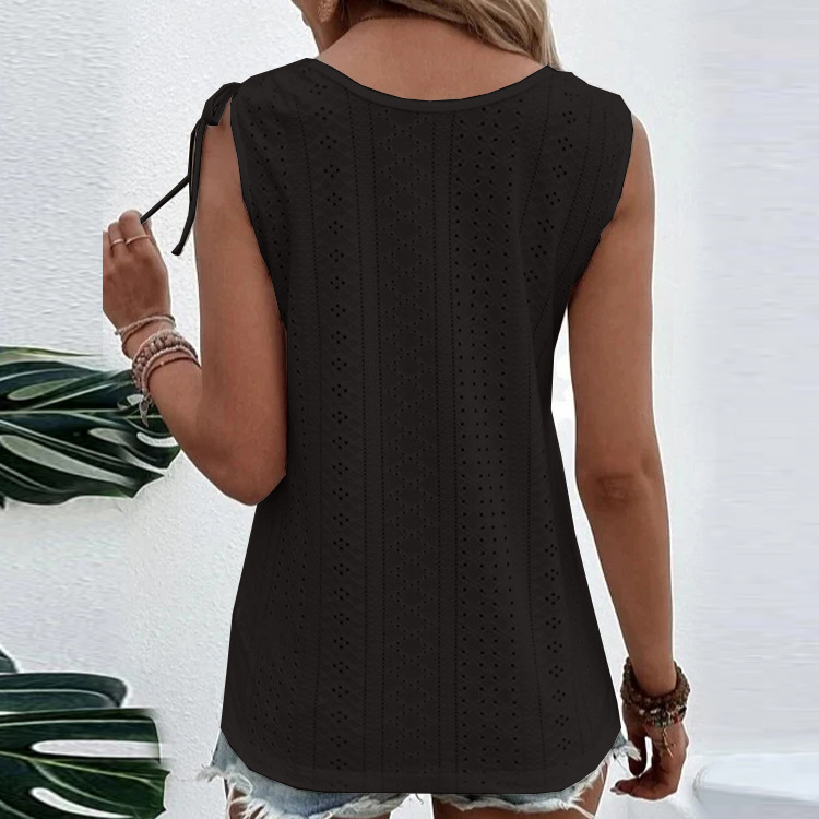 Women's 2023 spring and summer new style women's sexy casual solid color U neck vest _voghion.com