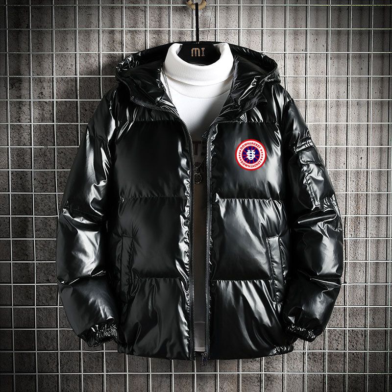 Men's Clothing Men's Clothing, Glossy Fabric, Down Filled Cotton Coat, Trendy Brand, Cropped Style, Heavy And Fluffy US Jacket_voghion.com