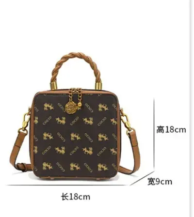 COCIO Designer New Letter Printed Mini Shoulder Simple And Versatile Vintage Handbag Casual Classic Messenger Bag_voghion.com