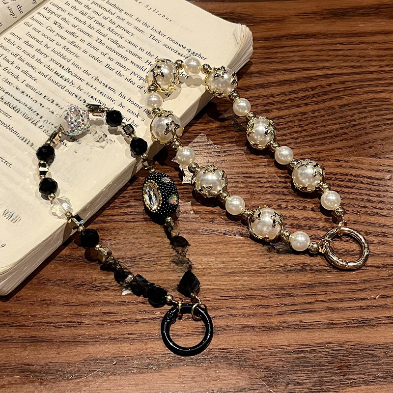 Light luxury mobile phone chain pendant, sparkling diamond, thousand diamond high-end bead wrist bracelet, rope hanging_voghion.com
