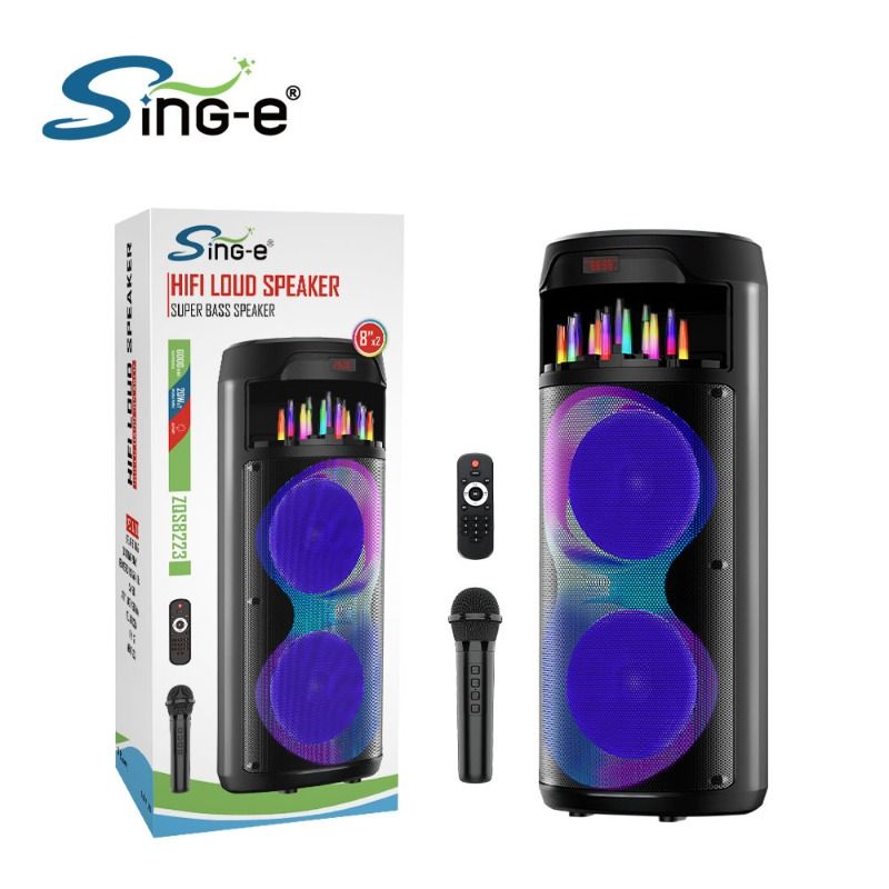 ZQS8223 Outdoor Mobile Tie Rod Audio Square Dance Speaker High Power Volume With Microphone Headset_voghion.com