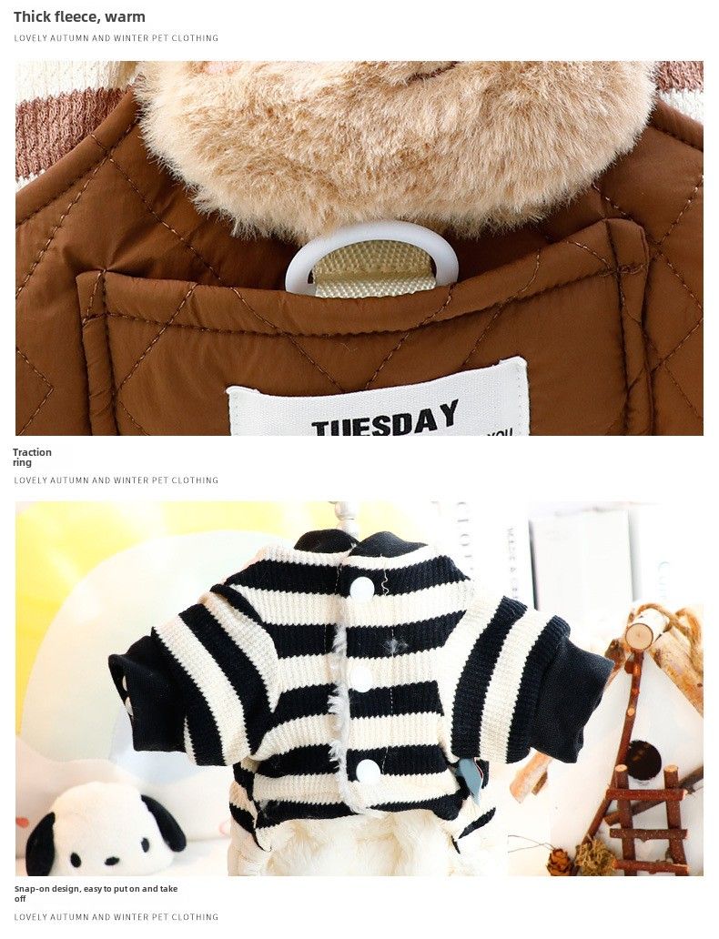 Giacca invernale per cani di piccola e media taglia, per gatti, vestiti caldi in cotone per cuccioli, Yorkshire, Chihuahua, Bulldog maltese_voghion.com