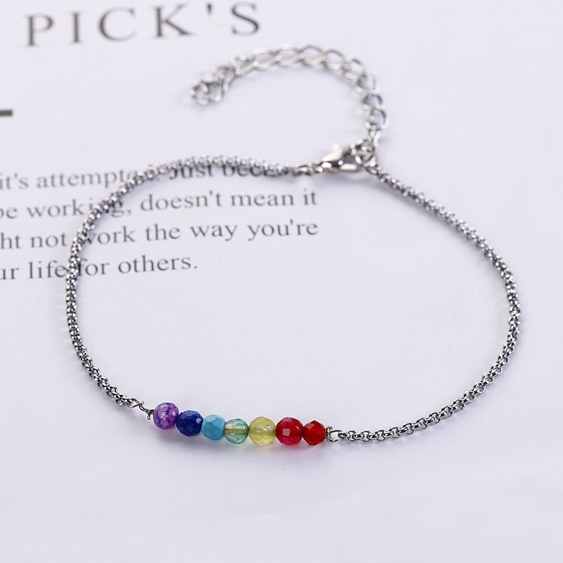 Anklet Jewelry Accessories For Women, New Ancient Style Yoga Stone Anklet, Stainless Steel Korean Version, Simple Design_voghion.com