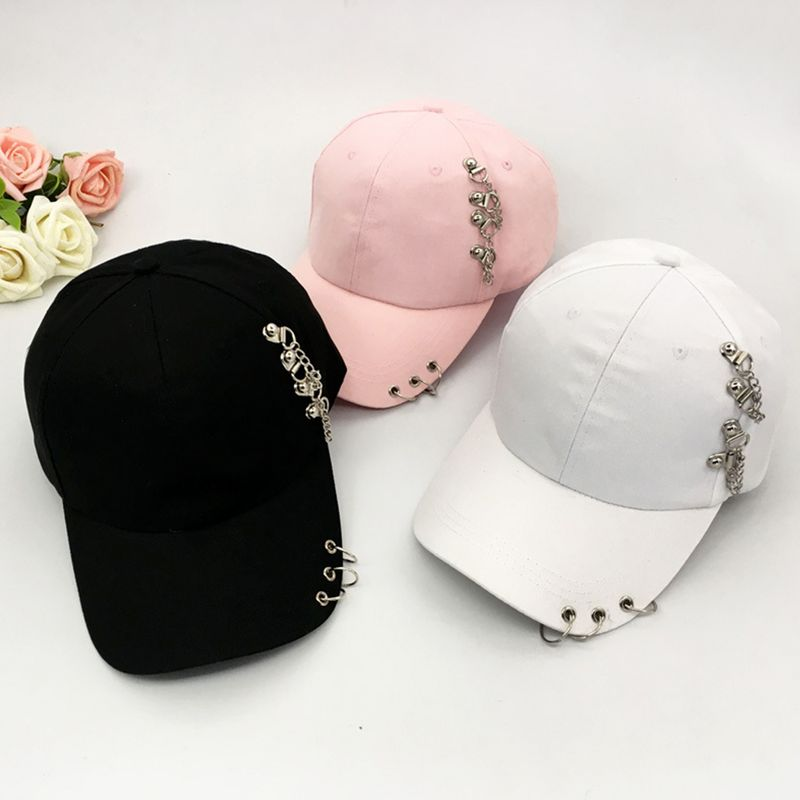 Zhuoxinder Casquette de Baseball Protection Solaire Confortable Réglable Cerceau en Métal Décor Unisexe Chapeau Chapeaux-Noir_voghion.com