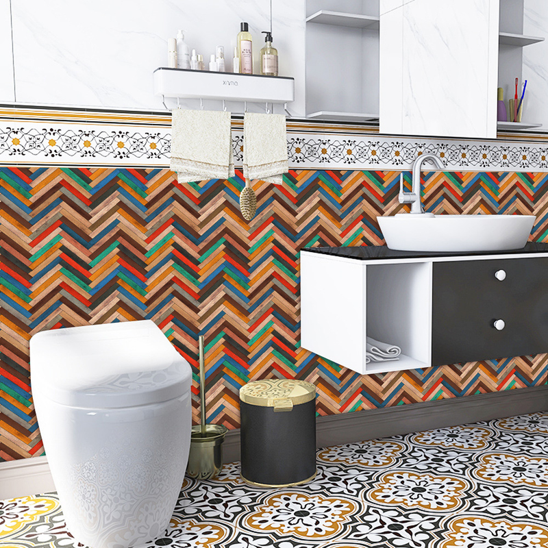 WDT006 simulerade träfibrer keramiska plattor golv, heminredningsrenovering, självhäftande vattentät DIY väggdekal_voghion.com
