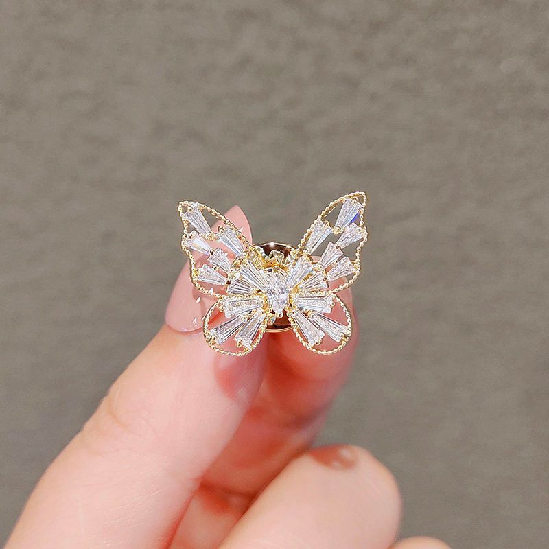 Hollow Butterfly Brooch Anti-light Brooch Pin Temperament Cardigan Silk Scarf Buckle Fixed Clothes Light Luxury High-end Corsage_voghion.com