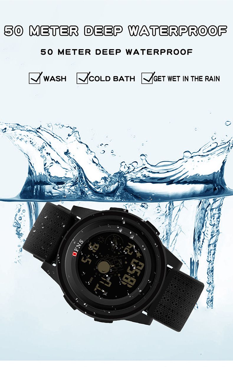 Digital Sports Watch With Astronaut Design – 50M Waterproof, LED Backlight, Countdown Timer & Dual Time – Lightweight TPU Strap_voghion.com
