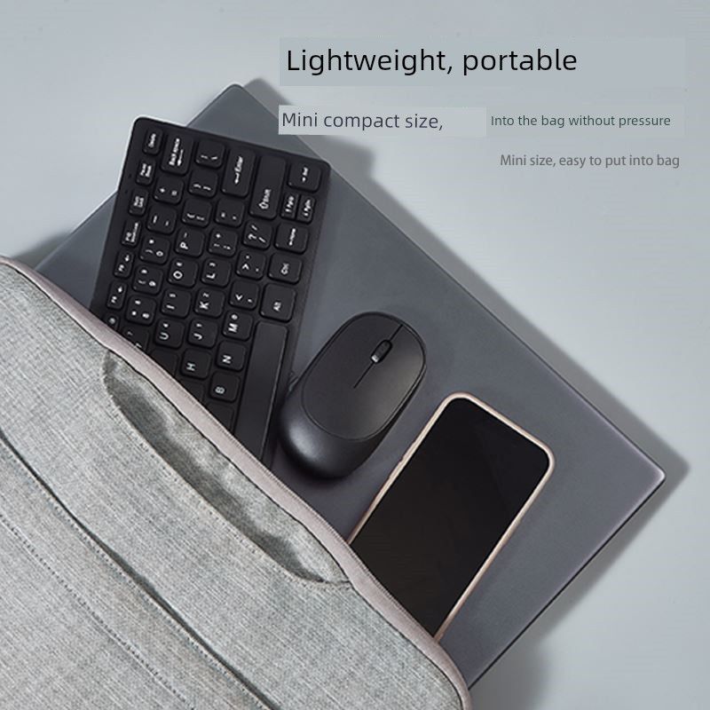 Drahtlose Tastatur Und Maus Set Ultra-Dünne Stumm Mini-Portable Business Büro Desktop Notebook Neutral_voghion.com
