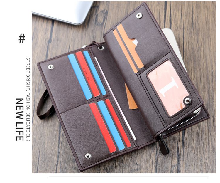 Clutch, neu eingetroffene lange Herrenbrieftasche, tragbare Handytasche mit großem Fassungsvermögen und Reißverschluss, wärmstens empfohlen, ein Anschaffungs wert!_voghion.com