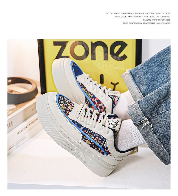 Uudet hengittävät miesten kengät monipuolinen trendikengät niche design alustakengät kangaskengät urheilu rento pienet valkotaulukengät_voghion.com