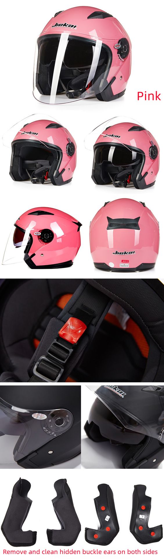 Four Seasons Universal-Doppellinsen-Motorradhelm 3/4 Halbhelm Motorradhelm für Elektrofahrzeuge_voghion.com