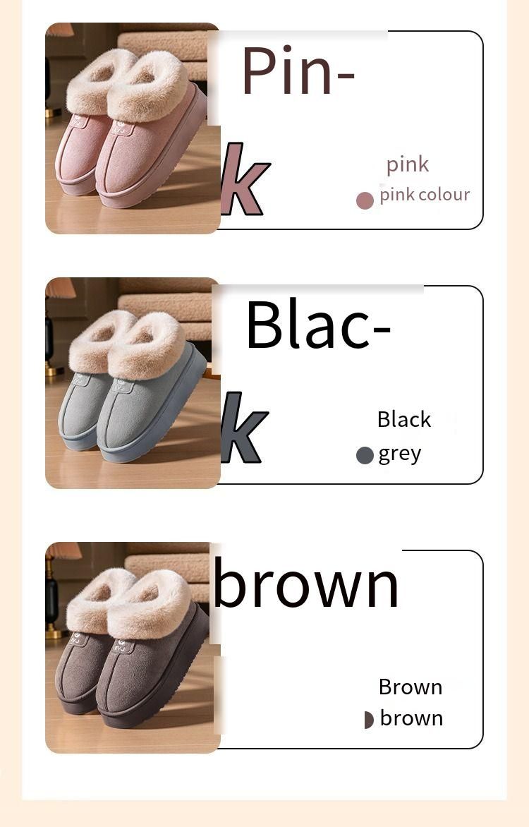 Botas de nieve para mujer, ideales para llevar en invierno, con bolsas y botas de nieve. Pantuflas cálidas y esponjosas, gruesas y acolchadas. Zapatos de algodón para parejas._voghion.com