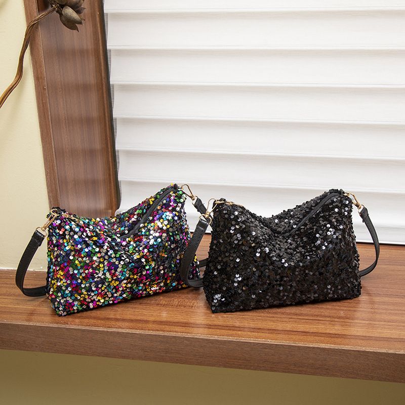 Borsa a tracolla con paillettes colorate alla moda 2025, primavera estate, moderna, da donna, da portare sottobraccio, per telefono cellulare_voghion.com
