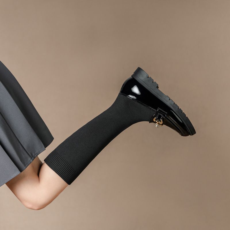 Herbst Winter Neue Mid-Calf Kleine Mädchen Student Show Leistung Gummi Dicke Weiche Sohle Große Kinder Mode Stiefel_voghion.com