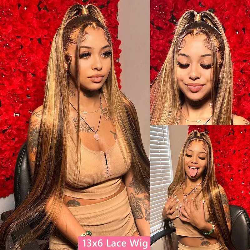 Front lace wig ladies wig long straight hair chemical fiber headgear explosive wig headgear fake found goods_voghion.com