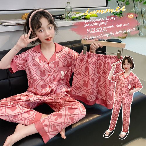 Pyjamas Kinder Sommer Klasse A Modal Kinderhaus Kleidung Anzug Kinder und Mädchen Pyjamas Damen Sommer_voghion.com