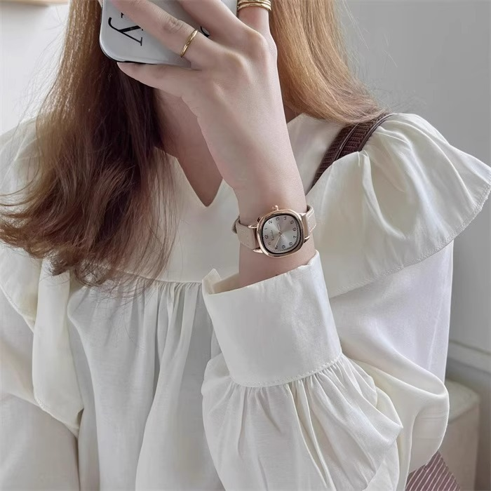 2024 new niche digital scale leather strap women, simple and stylish quartz watch for women_voghion.com