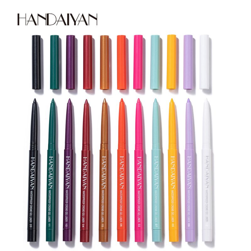Nuova matita per sopracciglia a 20 colori ad asciugatura rapida Gel per eyeliner anti sudore Penna per ombretto rotante estremamente fine_voghion.com