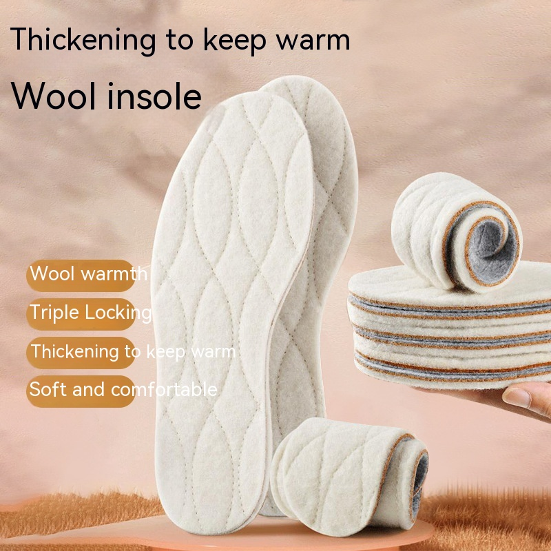 Winter Hot Selling Wool Plush Thickened Soft, Breathable, Cold Resistant and Warm Insoles_voghion.com