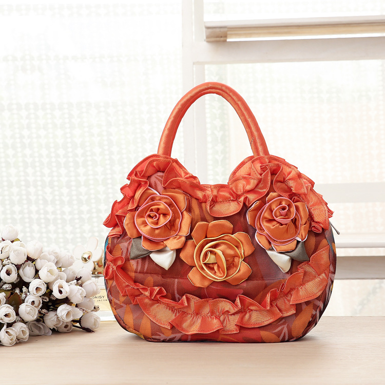 Mittelgroße neue Schlüsseltasche für Damen, koreanische Version der Damenhandtasche, einfarbige Damenhandtasche mit Reißverschluss aus Spitze._voghion.com