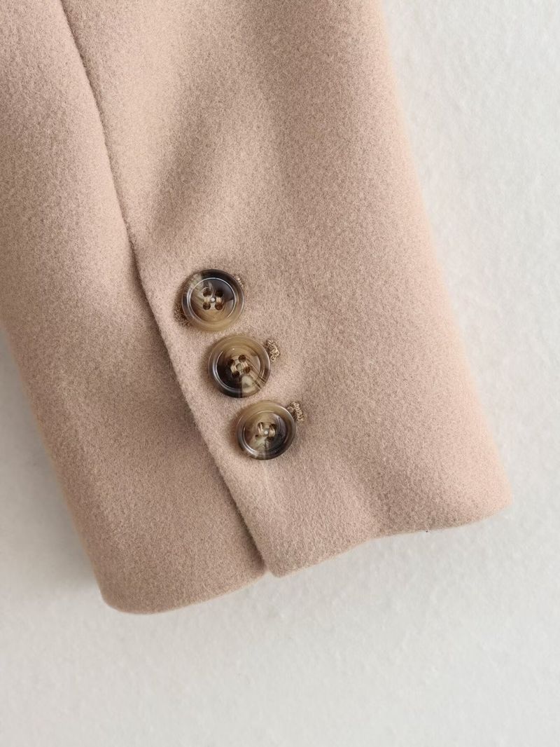 Einreihiger, vielseitiger Wollmantel im Slim Fit für Damen im neuen Stil Herbst 2023_voghion.com
